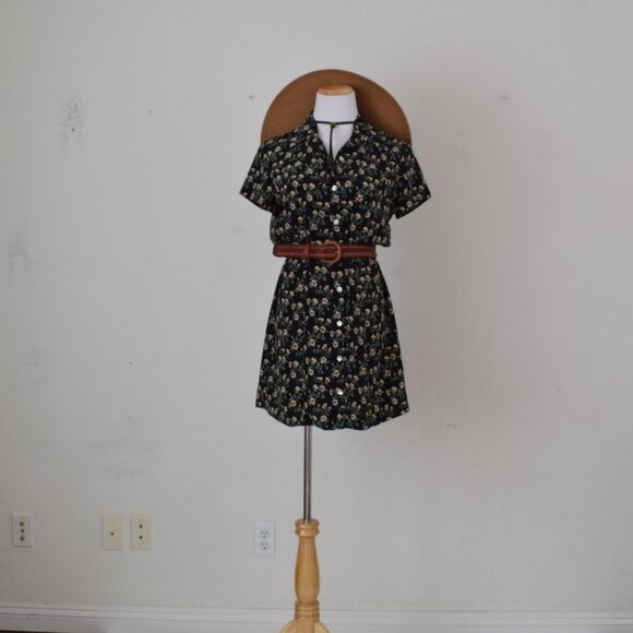 Vintage 90s Ditsy Floral Rayon Mini Dress - Picture 12 of 13